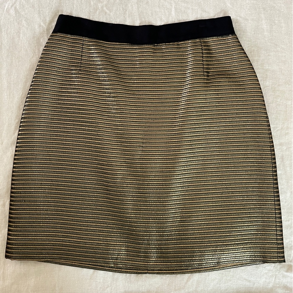 Elie Tahari gold metallic mini skirt